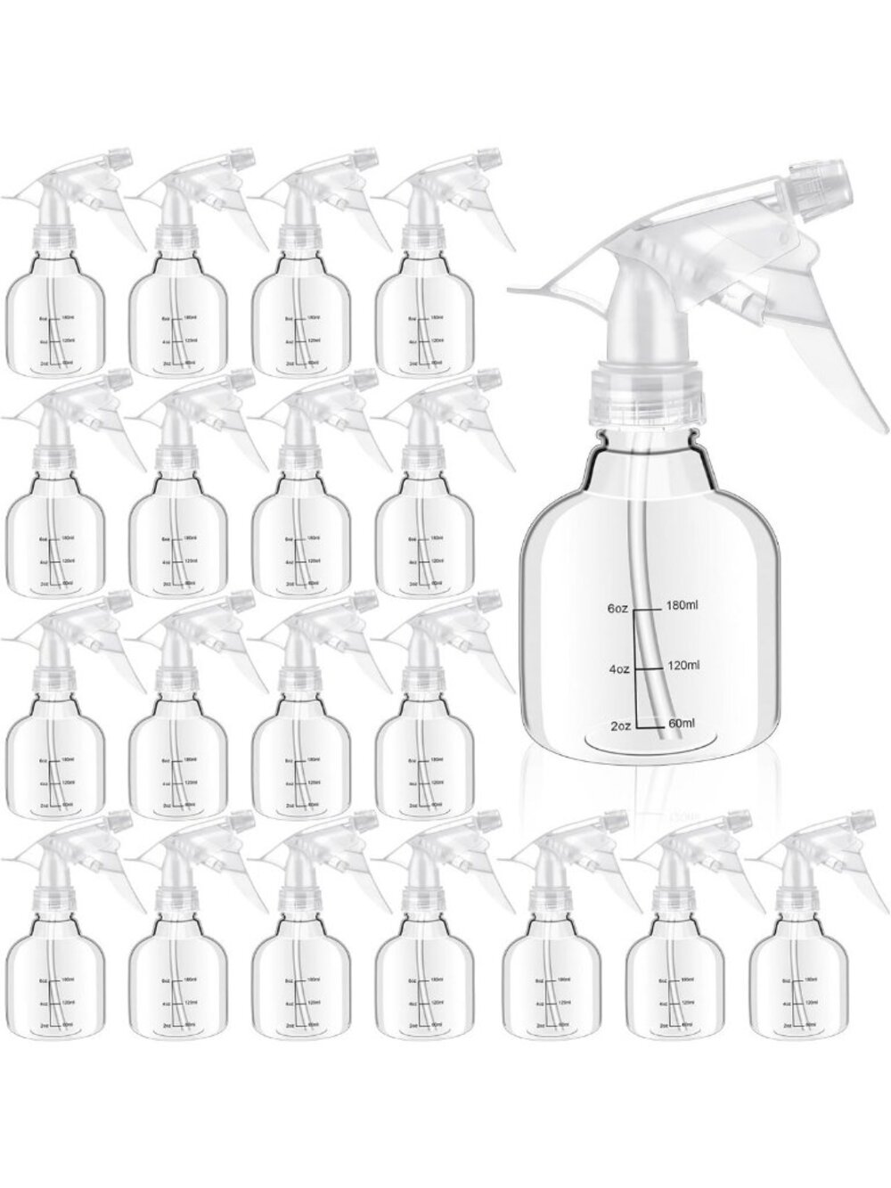 24 Pcs 8 oz Clear Mini Spray Bottles with Adjustable Nozzle for Hair & Plants